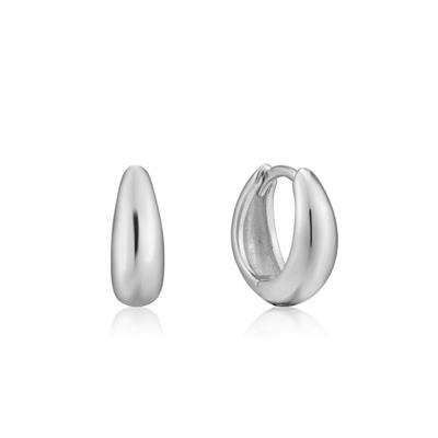 12mm 18ct White Gold Filled Classic Tapered Huggie Hoop Earrings