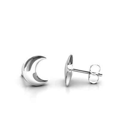 Sterling Silver Star And Moon Stud Earring Combo