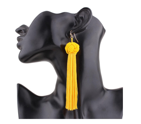 Big Knot Tassel Drop Earrings